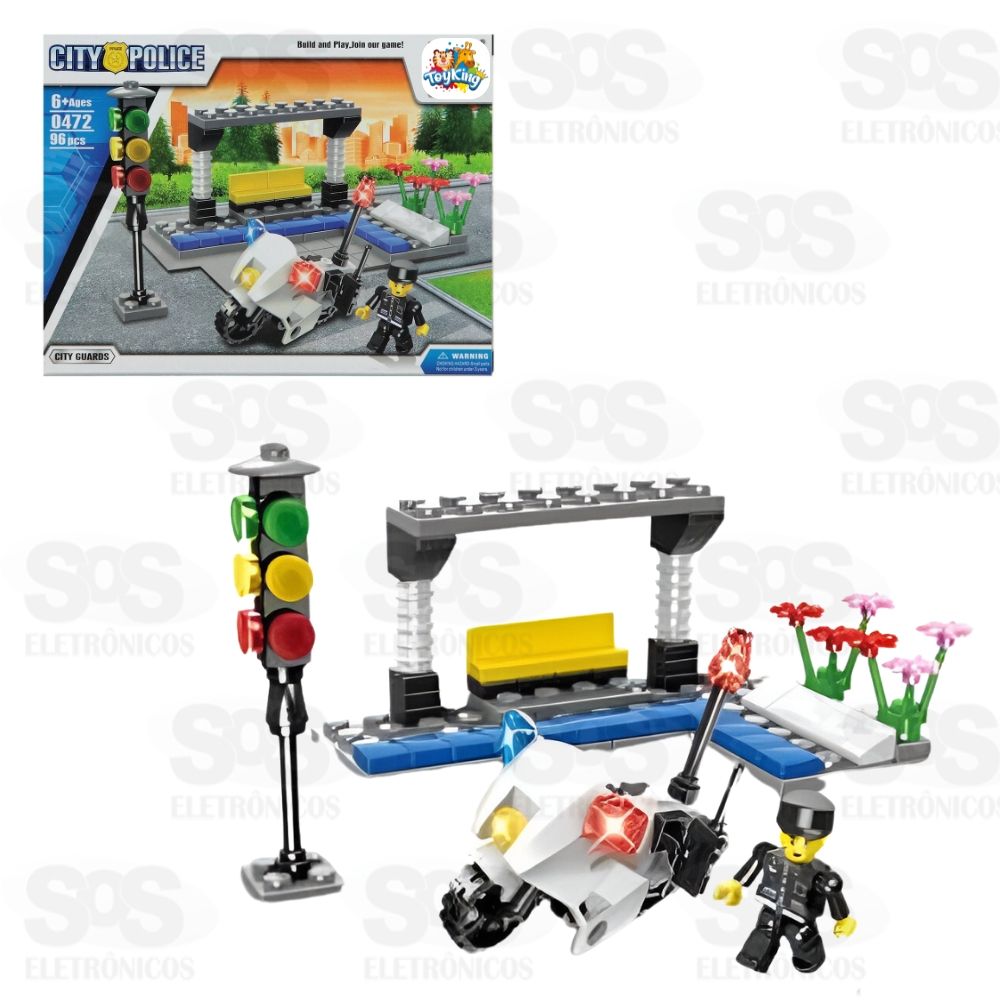 Bloco de Montar Policial Grande Modelos Sortidos Toy King TK-AB7862