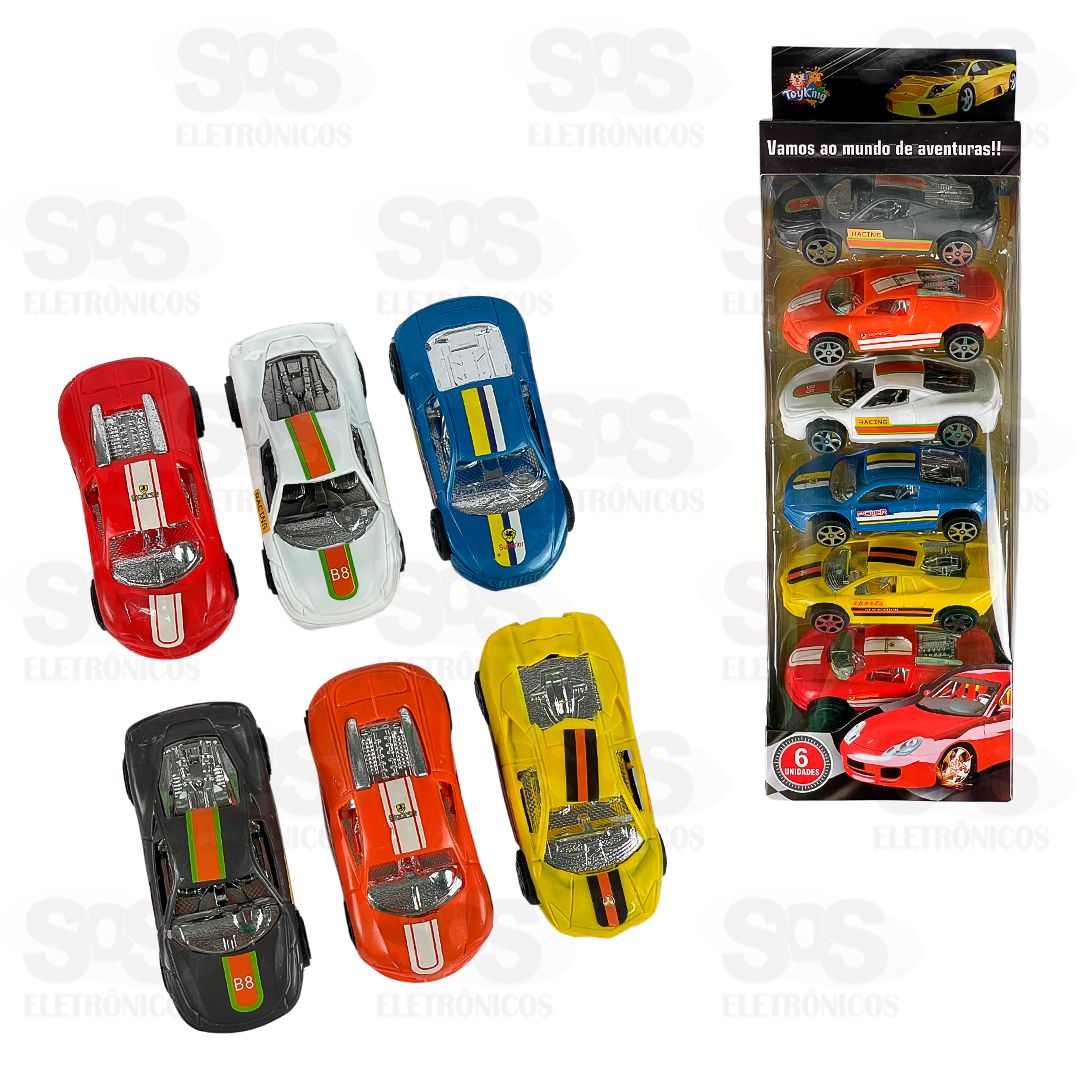 Carrinhos Velozes De Frico 6 unidades Toy King TK-1004