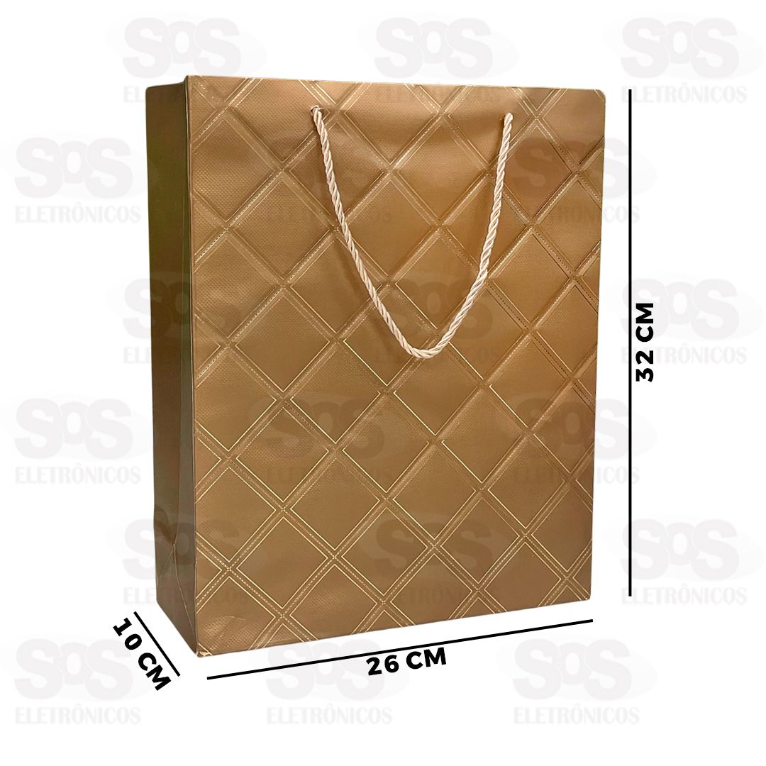 Sacola De Presente Luxuosa 32x26x10CM Cores Variadas HX7684