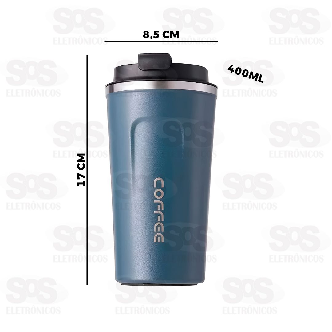 Copo Trmico Com Sensor Coffee 400ML Cores Variadas