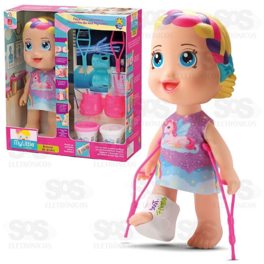 Boneca Vinil Brincar de Dodi Com Acessrios Divertoys 8224