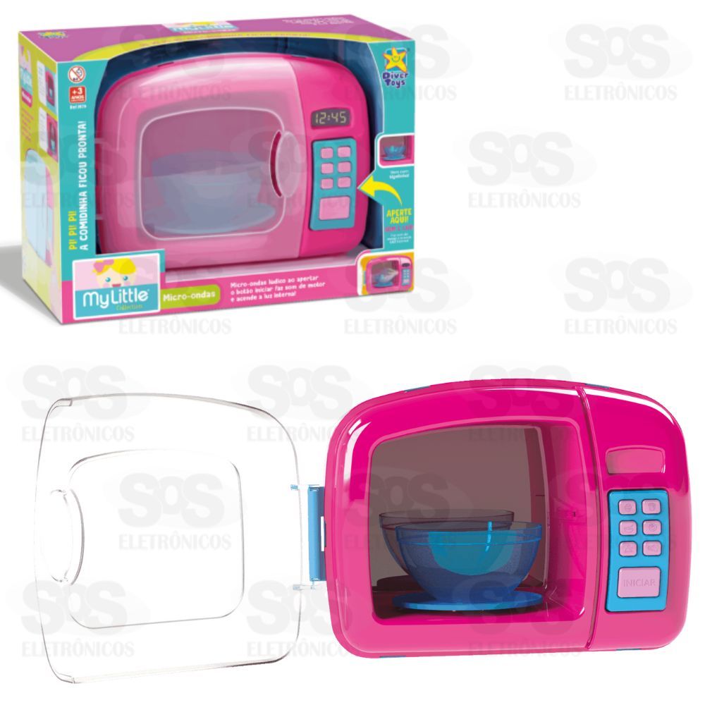 Micro-ondas de Brinquedo Com Luz E Som Divertoys 8179