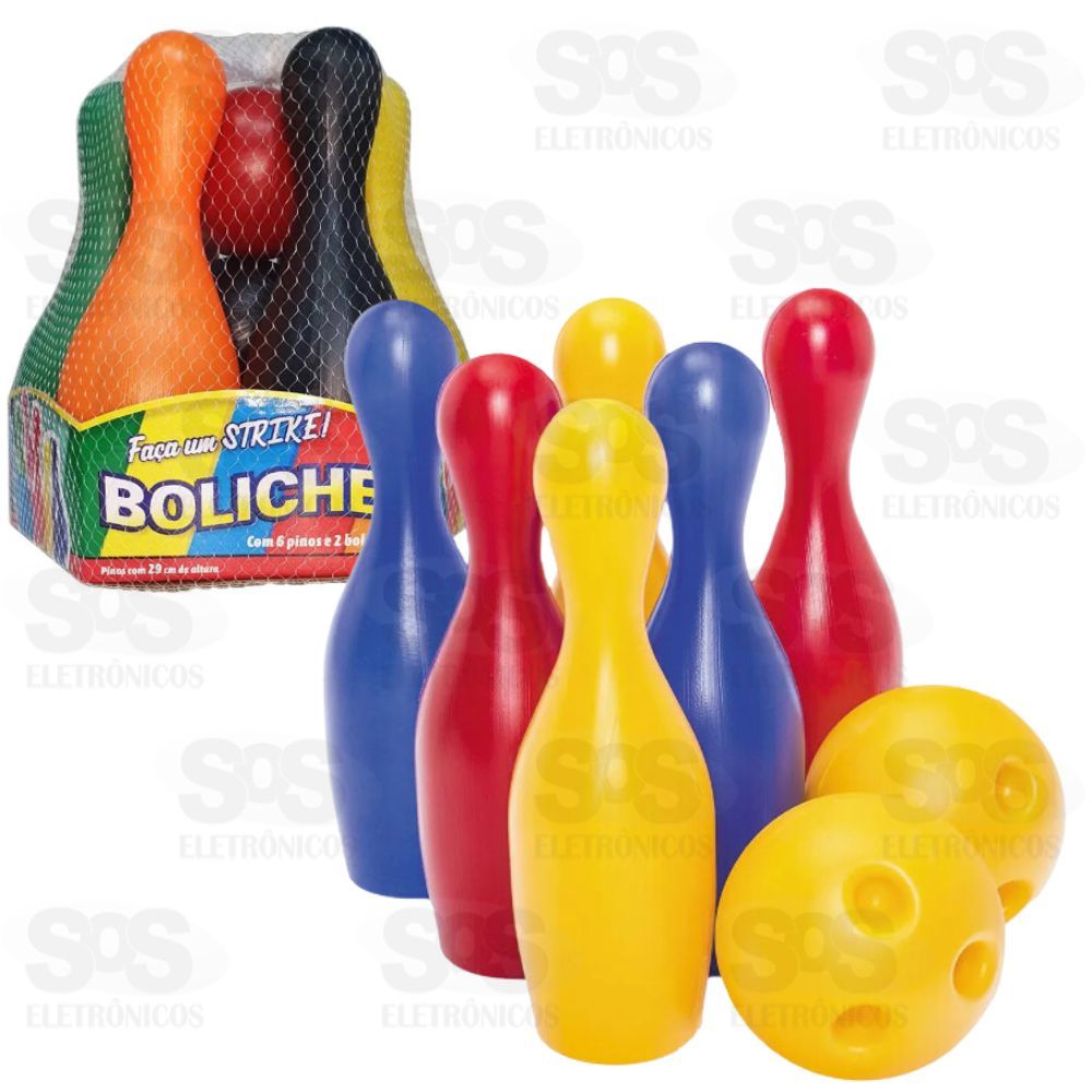 Jogo De Boliche 8 Peas Pino 29cm Lider 2219