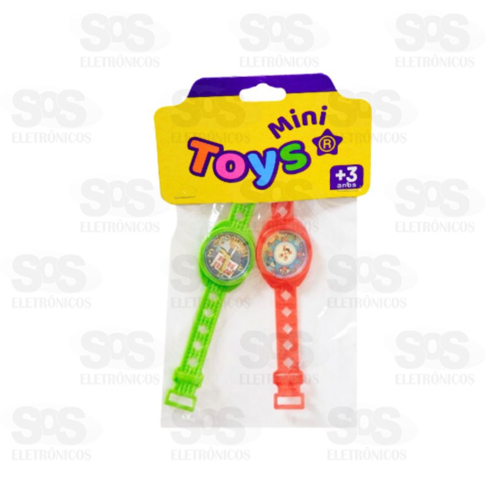 Relgio Infantil  Redondo Com 2 Unidades Mini Toys 1078