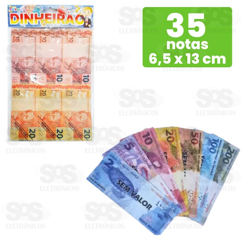 Cdulas Notas de Dinheiro Para Brincar 35 Notas Mini Toys 0145