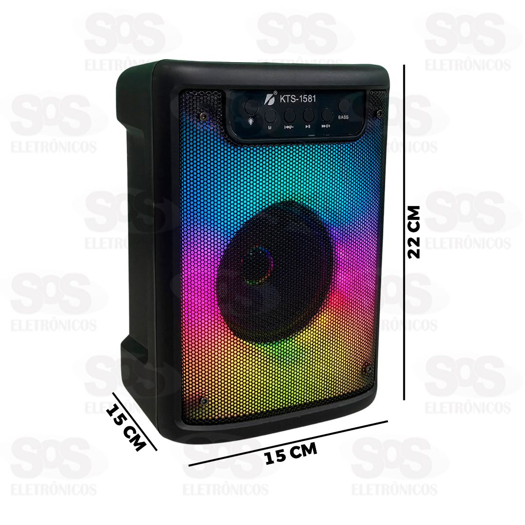 Caixa De Som 10W LED RGB Com Boto Bass KTS-1581