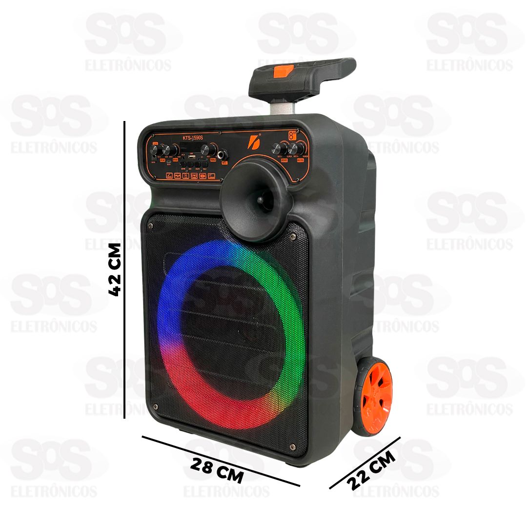 Caixa De Som 45W Com Microfone Sem Fio e Controle KTS-1590S