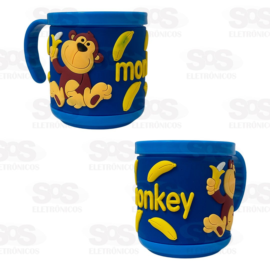 Caneca Infantil Emborrachada 3D 230ml TOP1730