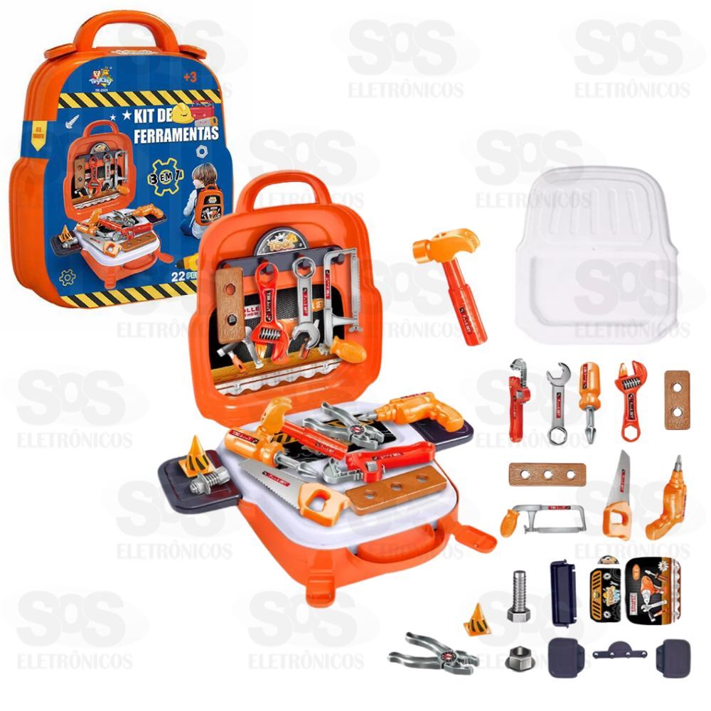 Kit Maleta De Ferramentas Infantil 22 Peas Toy King 2324