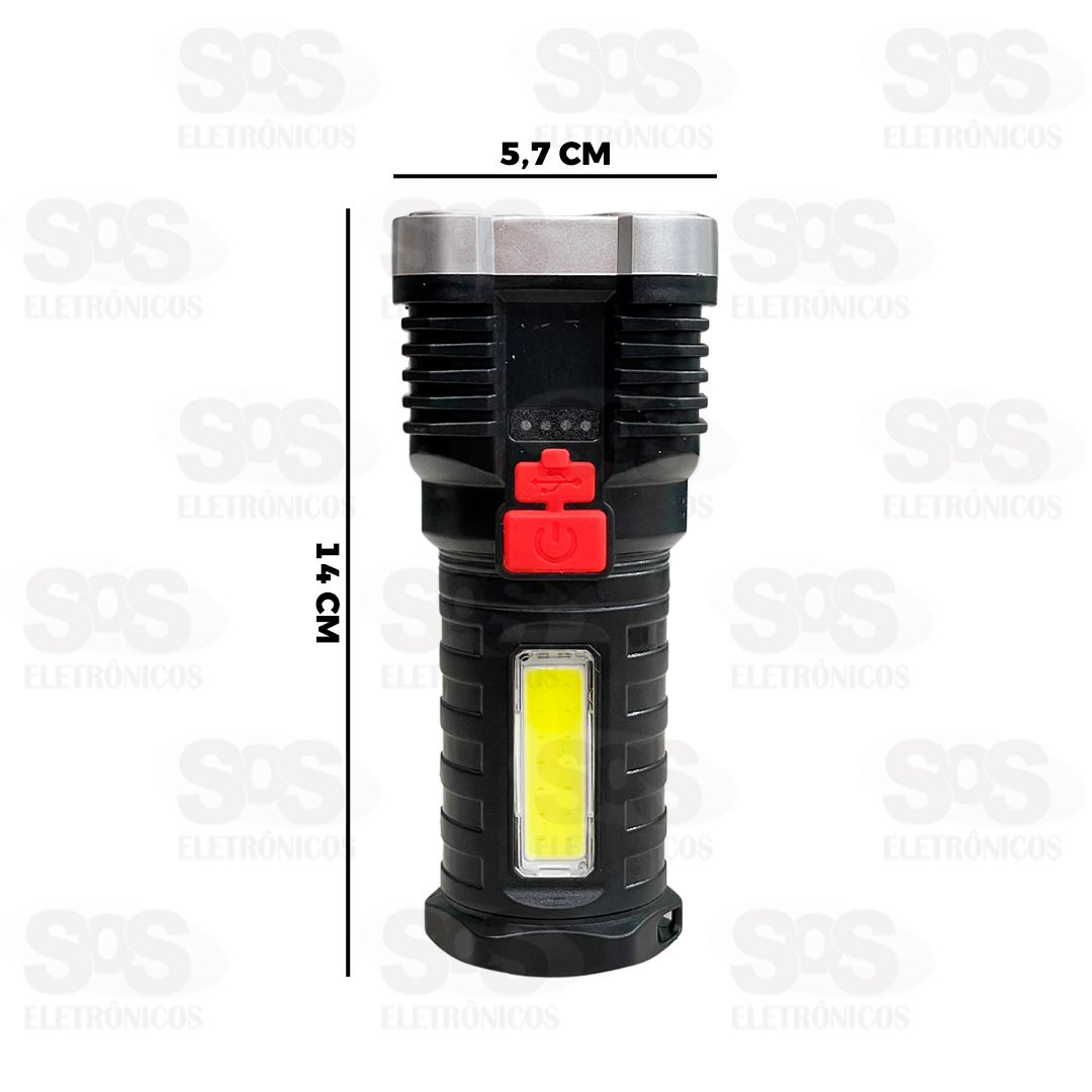 Lanterna De LED Com Luz Lateral Recarregvel HY912