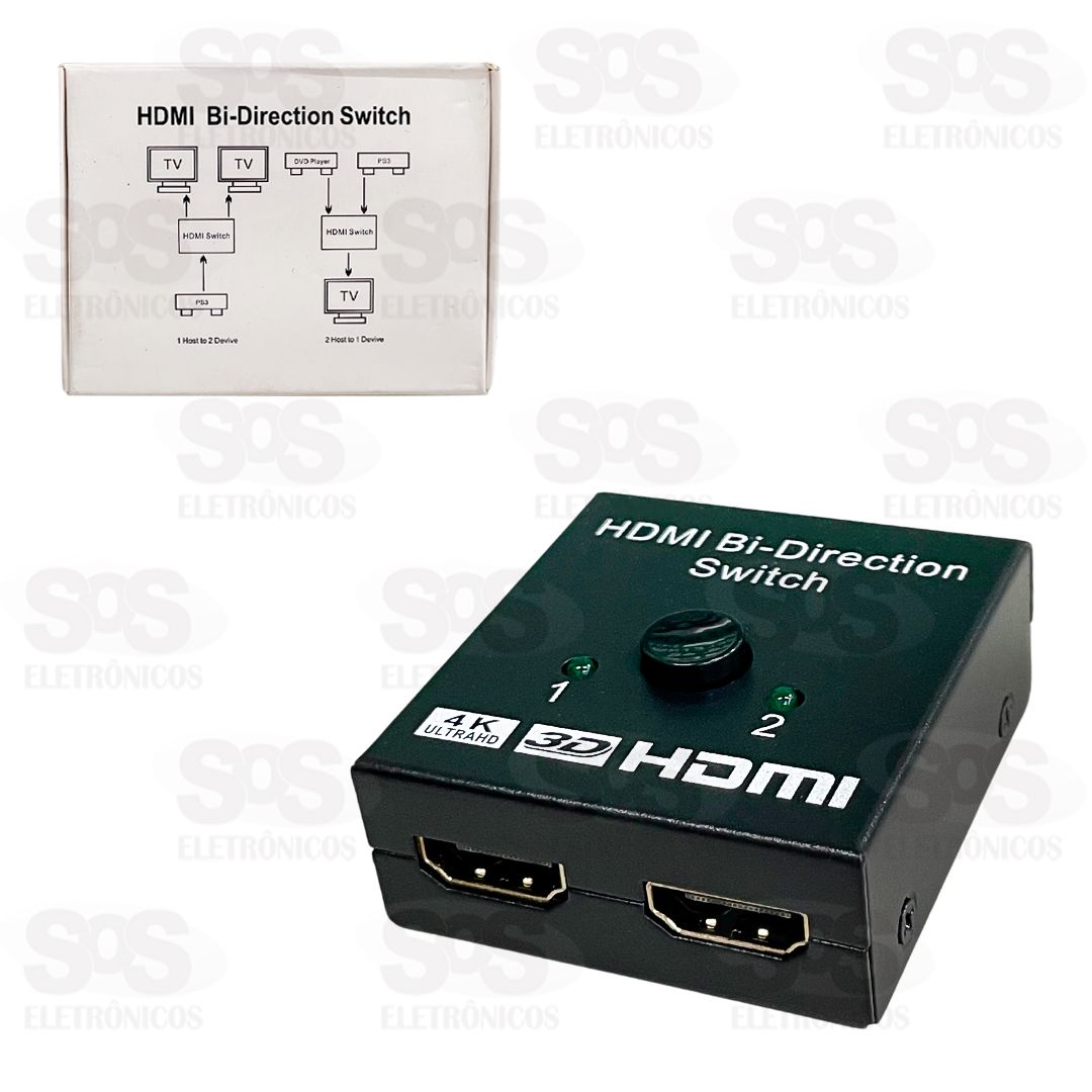 Switch HDMI 1 Entrada e 2 Sadas 4K Ultra HD XT-2096