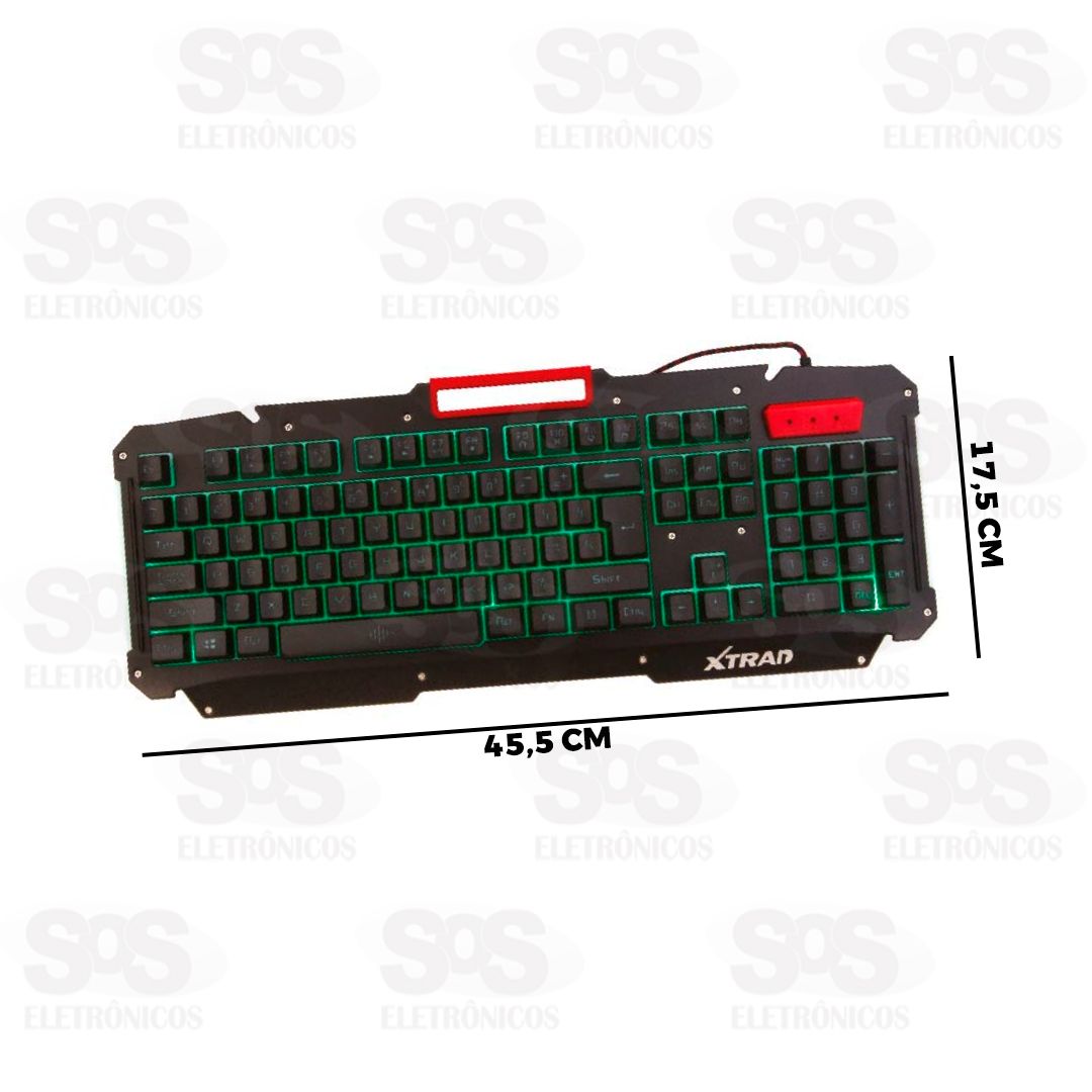 Kit Teclado e Mouse Gamer Com Fio LED RGB Xtrad HK8500