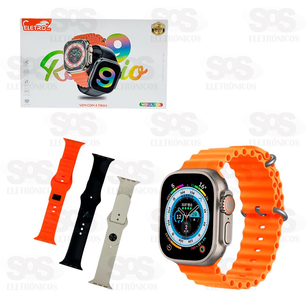 Relgio Smartwatch 49MM 4 Pulseiras W9 Ultra