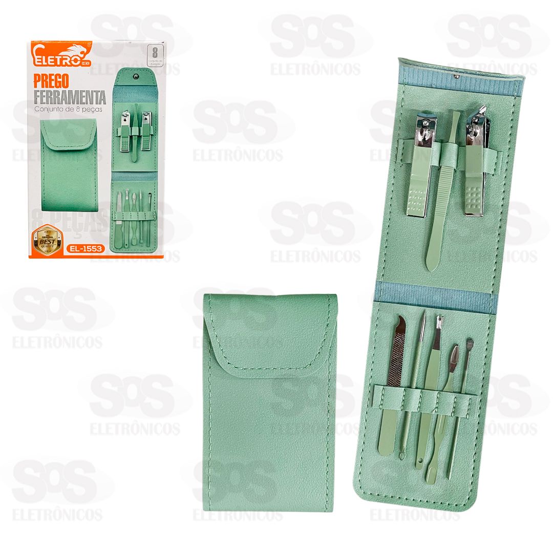 Kit Manicure Cortador De Unha 8 Peas Eletromex EL-1553