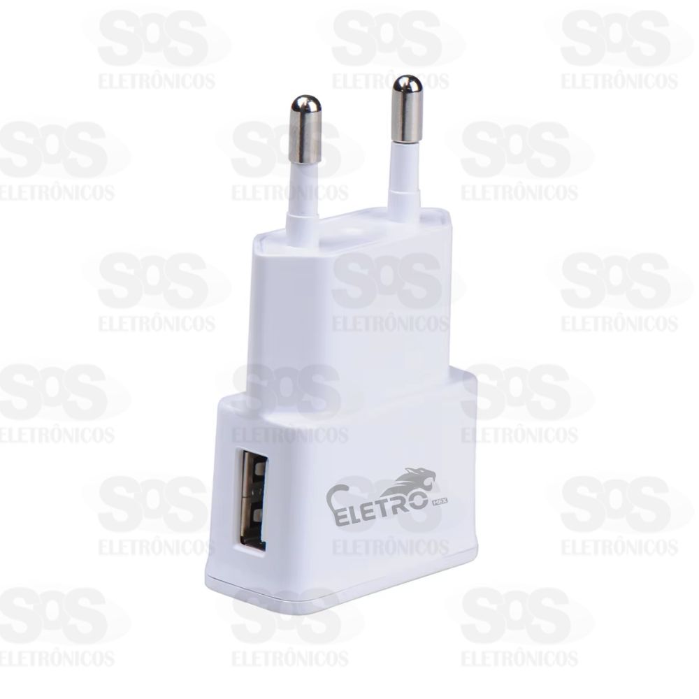 Carregador Fonte Universal Com 1 Sada USB 5V 2.1A Eletromex EL-4007