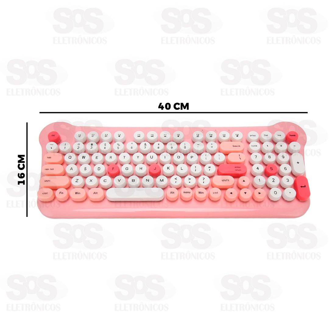 Kit Teclado e Mouse Sem Fio Fofinho Altomex AL-313 H