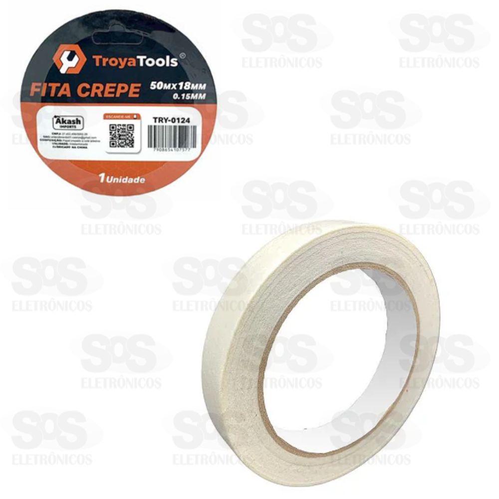 Fita Crepe 50Mx18MM TroyaTools TRY-0124