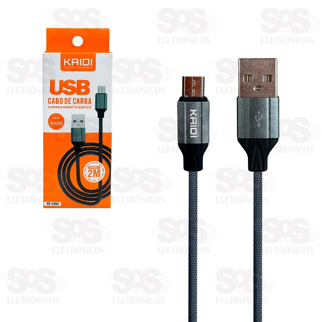 Cabo De Carregamento USB Para Micro V8 2 Metros Kaidi KD-336M